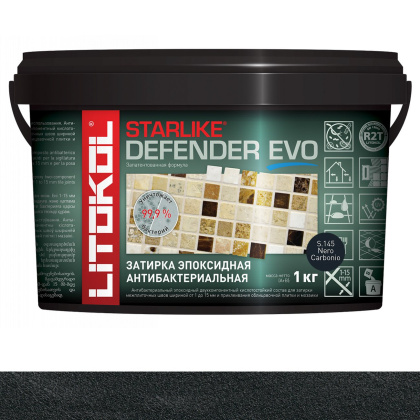 Затирка эпоксидная STARLIKE DEFENDER EVO, S.145 NERO CARBONIO 1кг Затирка эпоксидная STARLIKE DEFENDER EVO, S.145 NERO CARBONIO 1кг
