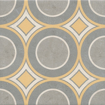 Декор VT\A466\5009 Эрмитаж 7 желтый/оранжевый/серый 20см*20см*6,9мм (1уп/10шт)матовый, шт