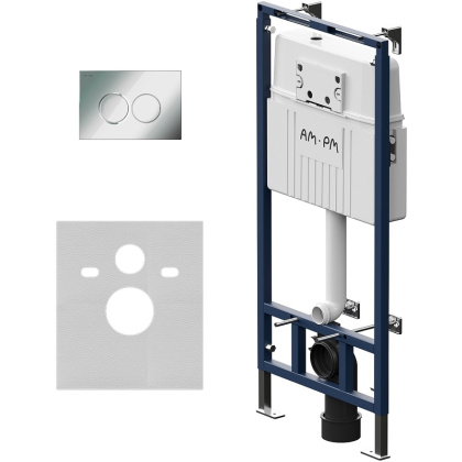 IS100151.701700 Инсталляция MasterFit с клавишей L глянец. хром с подвесным унитазом Spirit V2.0 FlashClean с сид