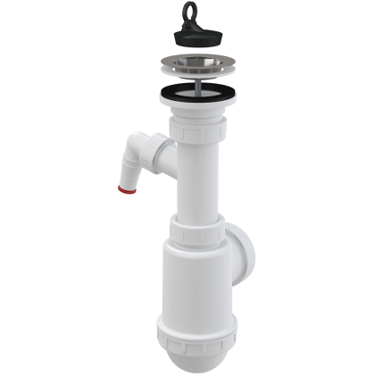 Сифон для мойки с нержавеющей решеткой DN70 и штуцером Сифон для мойки с нержавеющей решеткой DN70 и штуцером