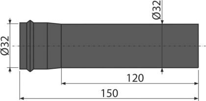 Удлинитель DN32, черный-мат Удлинитель DN32, черный-мат