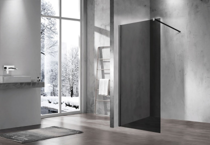 Душевая перегородка Walk-In VSW-1H900CGB, 900*2000, черный матовый, стекло тонированное