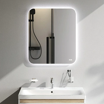 Зеркало с подсветкой в ванную закругленное AM.PM X-Joy M85MOX10601S1 сенсорное, 70х60х3,5 см