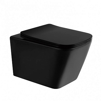 Унитаз ABBER Rechteck AC1200MB подвесной черный матовый, безободковый Унитаз ABBER Rechteck AC1200MB подвесной черный матовый, безободковый
