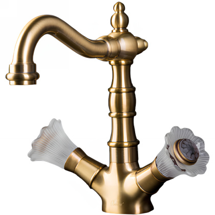 Смеситель для умывальника высокий, Camelia бронза_Комплект Смеситель для умывальника высокий, Camelia бронза_Комплект