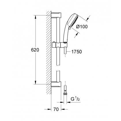 Душевой гарнитур Grohe Tempesta New Cosmopolitan 27579002 хром Душевой гарнитур Grohe Tempesta New Cosmopolitan 27579002 хром