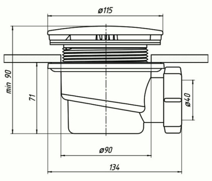 Сифон для поддона АниПласт (бронза) Сифон для поддона АниПласт (бронза)