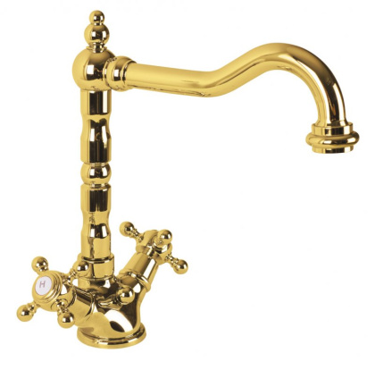 GOLF-LS2-03/24 Смеситель для раковины с донным клапаном золото, ручки золото GOLF-LS2-03/24 Смеситель для раковины с донным клапаном золото, ручки золото