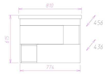 Тумба Onika Санторини 80 подвесная, дуб белый крафт (ум. Фостер 80 Пр.)