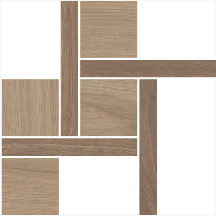 Декор Альберони 3 мозаичный коричневый матовый обрезной 27,5x27,5x0,9