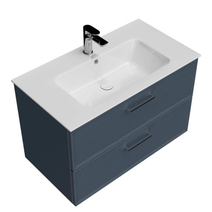 Тумба PIANO Classic подвесная 85 см, 2 ящика, ясень синий матовый PIA.CL.85\BLU.M Тумба PIANO Classic подвесная 85 см, 2 ящика, ясень синий матовый PIA.CL.85\BLU.M