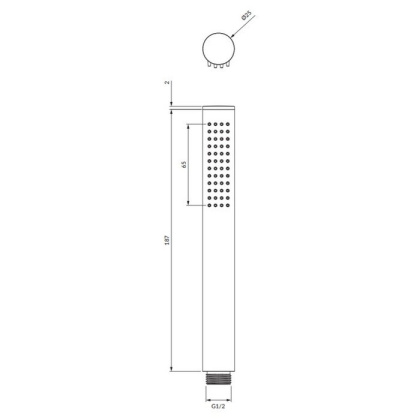Душевая лейка OMNIRES CONTOUR-RAT (антрацит)