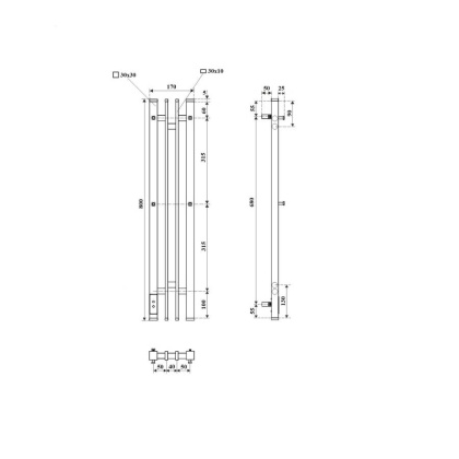 Полотенцесушитель электрический Point Фрея PN20728W П2 140x800 диммер слева, белый Полотенцесушитель электрический Point Фрея PN20728W П2 140x800 диммер слева, белый