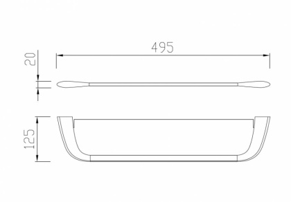 Полка стеклянная ABBER Nord AA1555 хром