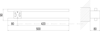 Полотенцесушитель Terminus Полка Электро П2 ПРОФ 500х90 Полотенцесушитель Terminus Полка Электро П2 ПРОФ 500х90