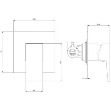 Смеситель для душа скрытого монтажа OMNIRES FRESH FR7145CR (хром)