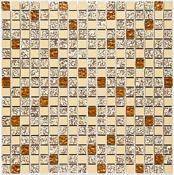 Мозаика стеклянная с камнем Dreams Beige (чип 8*15*15) 300*300(11шт.-0.99м2), м2 Мозаика стеклянная с камнем Dreams Beige (чип 8*15*15) 300*300(11шт.-0.99м2), м2