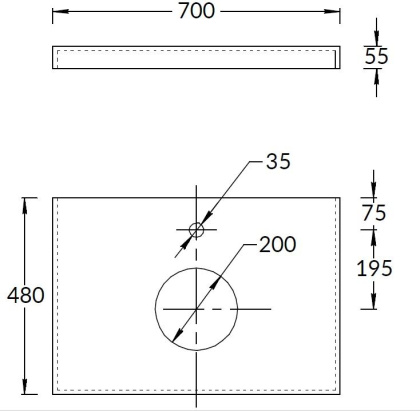 Столешница из керамогранита Про Чементо 70x48, коричневая матовая, CN70.DD507020R Столешница из керамогранита Про Чементо 70x48, коричневая матовая, CN70.DD507020R