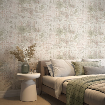 Обои виниловые Впечатление мотив, зелёный