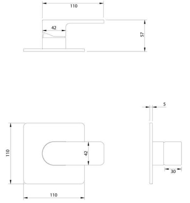 Смеситель для душа скрытого монтажа OMNIRES BARETTI BA7845CR (хром)