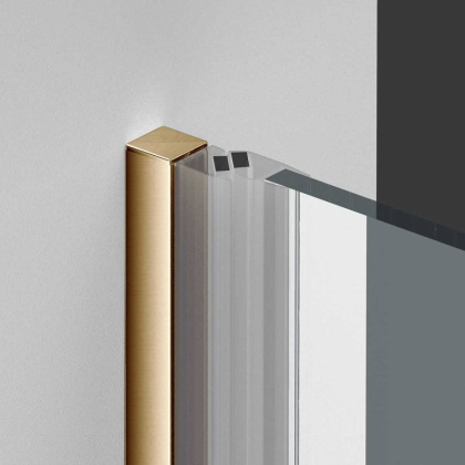 Душевая дверь Alpha VDP-3AL600CLG, брашированное золото, стекло прозрачное Душевая дверь Alpha VDP-3AL600CLG, брашированное золото, стекло прозрачное