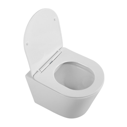 FLAY-R Унитаз подвесной безободковый с сиденьем дюропласт soft close, BB053CHR/SC FLAY-R Унитаз подвесной безободковый с сиденьем дюропласт soft close, BB053CHR/SC