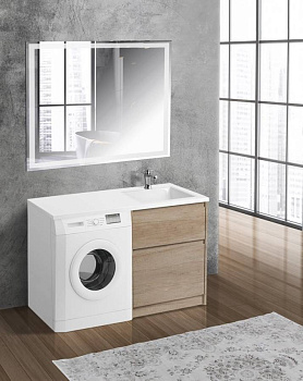 Тумба с раковиной напольная BelBagno KRAFT-LVD-58/120-L Bianco Opaco, раковина белая Тумба с раковиной напольная BelBagno KRAFT-LVD-58/120-L Bianco Opaco, раковина белая