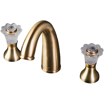 Смеситель для умывальника на 3 отверстия, Camelia бронза_Комплект