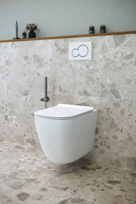 Унитаз подвесной безободковый укороченный Creto Logan L1 1001-001-L1W/1 49 см с крышкой-сиденьем микролифт Унитаз подвесной безободковый укороченный Creto Logan L1 1001-001-L1W/1 49 см с крышкой-сиденьем микролифт