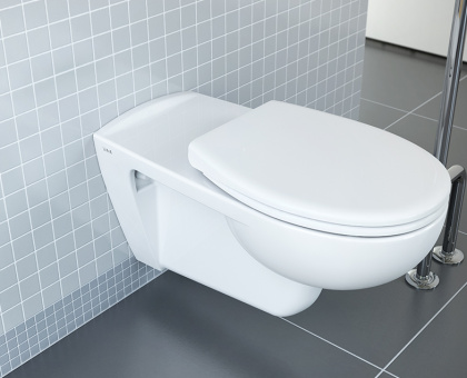 Подвесной безободковый унитаз Conforma с сиденьем для людей с ограниченными возможностями Подвесной безободковый унитаз Conforma с сиденьем для людей с ограниченными возможностями