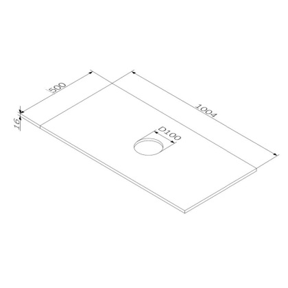 Столешница 100 см, белый глянец M8FST1001WG
