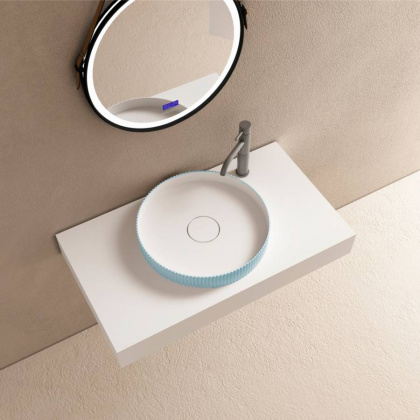 Раковина накладная ABBER Stein AS2604Blau голубая Раковина накладная ABBER Stein AS2604Blau голубая