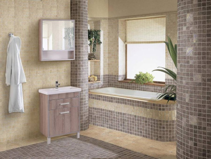 Шкаф-зеркало Onika Натали 60 ясень таормина, правый Шкаф-зеркало Onika Натали 60 ясень таормина, правый