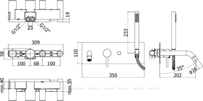 Смеситель для ванны с душем Paffoni Light LIG001NO (с внутренней частью) Смеситель для ванны с душем Paffoni Light LIG001NO (с внутренней частью)
