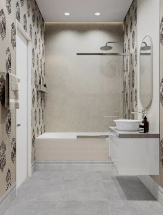 Плинтус Про Стоун серый светлый обрезной 60x9,5x0,9