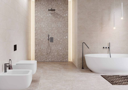 Керамическая плитка Creto Плитка Royal Sand Grey W M 25х75 NR Mat 1 Керамическая плитка Creto Плитка Royal Sand Grey W M 25х75 NR Mat 1