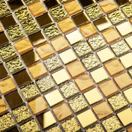 Стеклянная мозаика, Mix Gold 15x15, Metal Стеклянная мозаика, Mix Gold 15x15, Metal