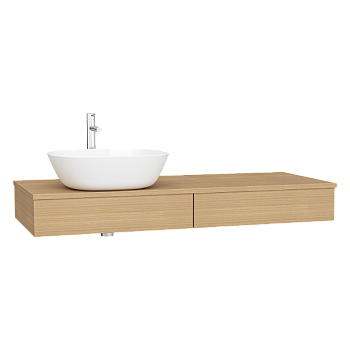 Модуль 120 см под раковину с выдвижным ящиком, левосторонний, дуб