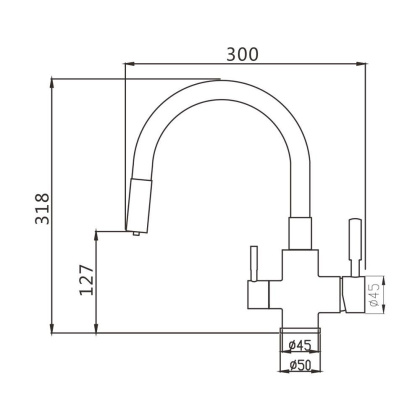 Смеситель для кухни латунь, сатинS568B