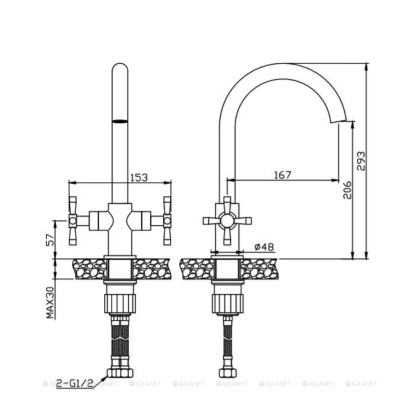 Смеситель для кухни Orange Mia M34-821ni никель