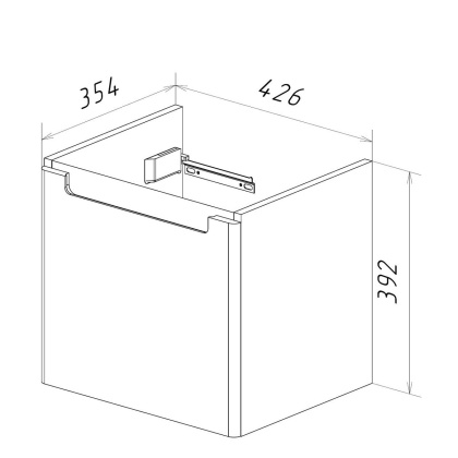 Тумба Lemark BUNO MINI 45см под 1 раковину, подвесная,1 ящик, цвет корпуса, фасада: Белый глянец