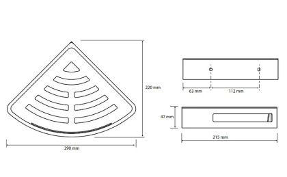 Полка корзина Bemeta Cytro 153102390 угловая, Черная матовая Полка корзина Bemeta Cytro 153102390 угловая, Черная матовая