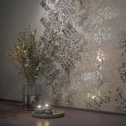 Декор Каламита серый матовый 9,8x9,8x0,69