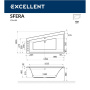 Ванна EXCELLENT Sfera 170x100 (левая) "LINE" (хром) Ванна EXCELLENT Sfera 170x100 (левая) "LINE" (хром)