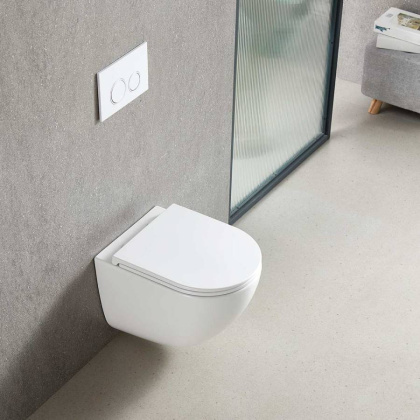 Унитаз подвесной Tornado Bien VT1-51T безободковый, цвет белый, ультратонкое soft-close сиденье Унитаз подвесной Tornado Bien VT1-51T безободковый, цвет белый, ультратонкое soft-close сиденье