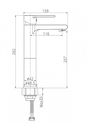 Смеситель для раковины высокий BRASKO однорычажный клик клак 63024 Смеситель для раковины высокий BRASKO однорычажный клик клак 63024