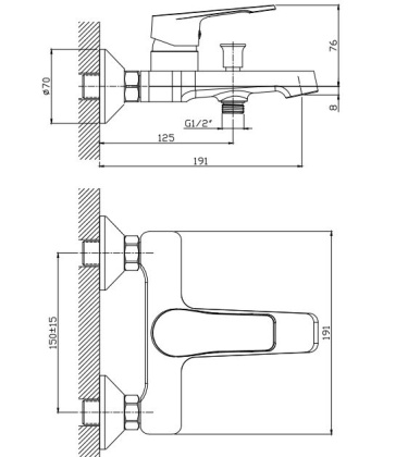 Смеситель для ванны/душа Orange Berti M17-100cr Смеситель для ванны/душа Orange Berti M17-100cr