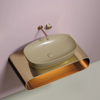 Умывальник чаша накладная овальная (цвет Капучино Матовый) Element 600*380*138мм