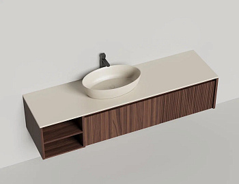 Подвесная тумба Domino 1800, шпон, с открытой полкой