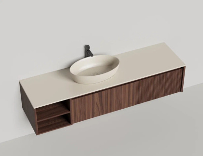 Подвесная тумба Domino 1800, шпон, с открытой полкой